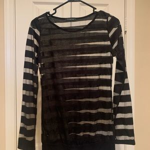 Black with see-through stripes.